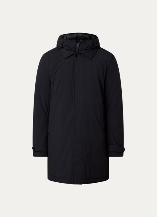 Woolrich Gewatteerde parka met afneembare capuchon - voorkant 4 zwart