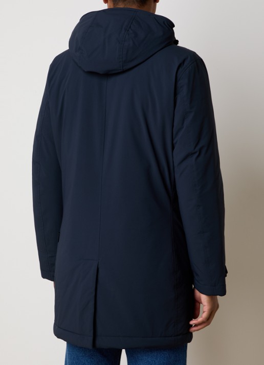 Woolrich Gewatteerde parka met afneembare capuchon - achterkant donkerblauw