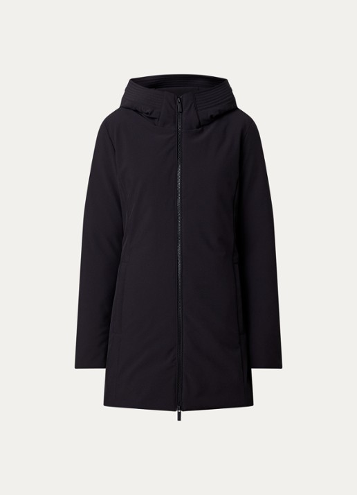 Woolrich Gewatteerde parka met donsvulling en steekzakken - voorkant 4 zwart