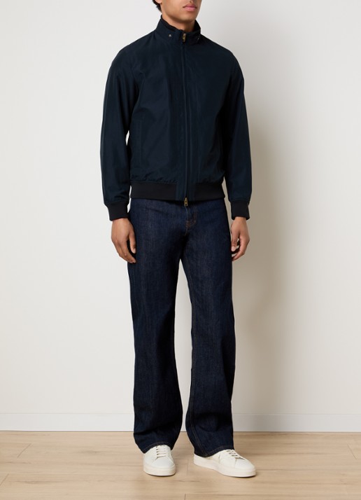 Woolrich Jack met logo en steekzakken - voorkant 2 donkerblauw