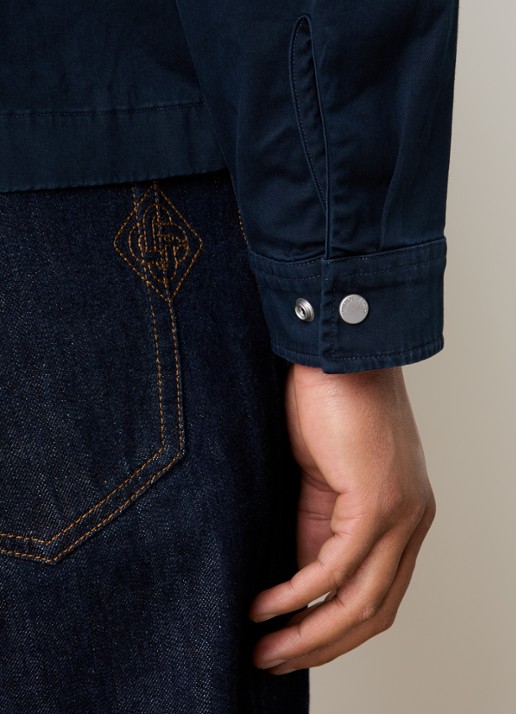 Woolrich Jack met steekzakken - detail 5 donkerblauw