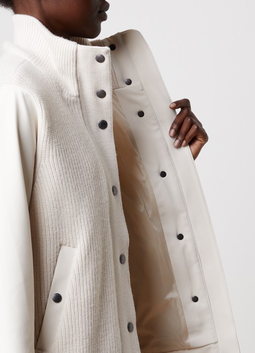 Woolrich Jack van wol met steekzakken - detail 2 gebroken wit