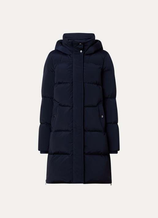 Woolrich Kelly gewatteerde parka met donsvulling en steekzakken - voorkant 4 donkerblauw