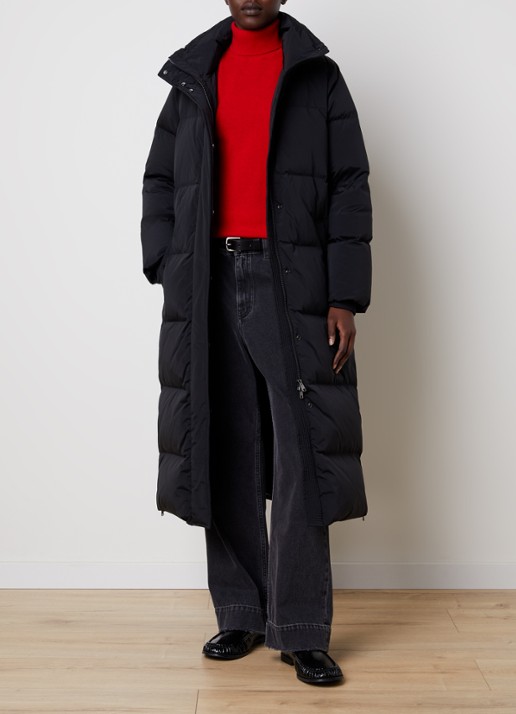 Woolrich Kelly gewatteerde parka met donsvulling en steekzakken - voorkant 2 zwart