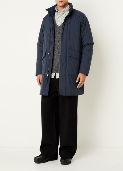 Woolrich Micro gewatteerde parka met opgestikte zakken - voorkant 3 blauw
