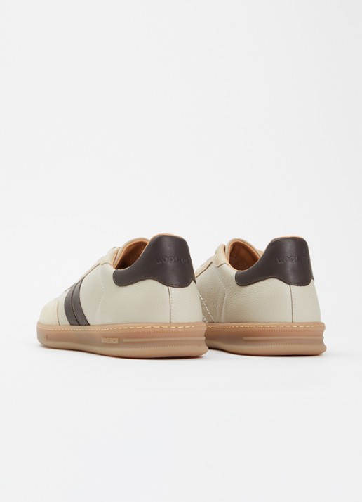 Woolrich Samba sneaker van leer met details van suède - achterkant 4 beige