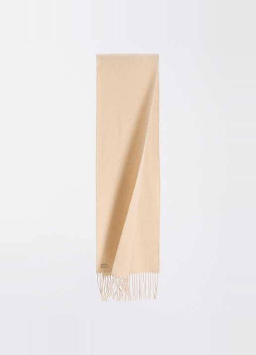 Woolrich Sjaal van wol met franjes 200 x 25 cm - detail beige