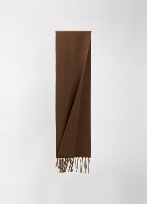 Woolrich Sjaal van wol met franjes 200 x 25 cm - detail bruin