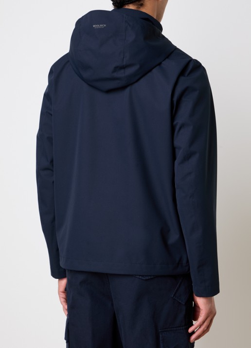 Woolrich Softshell jack met capuchon - achterkant 4 donkerblauw