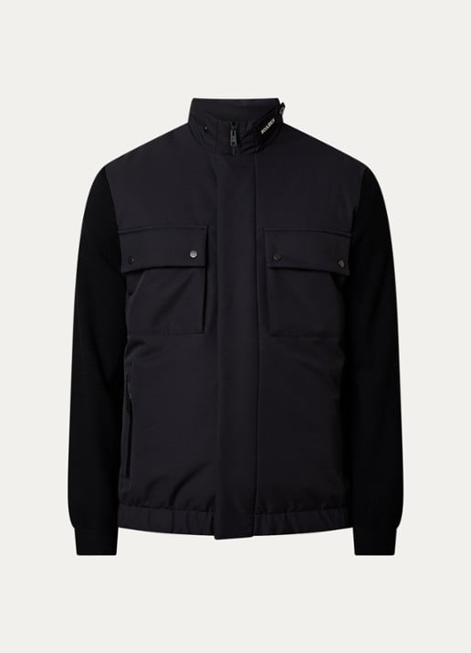 Woolrich Softshell jack met ritszakken - voorkant zwart