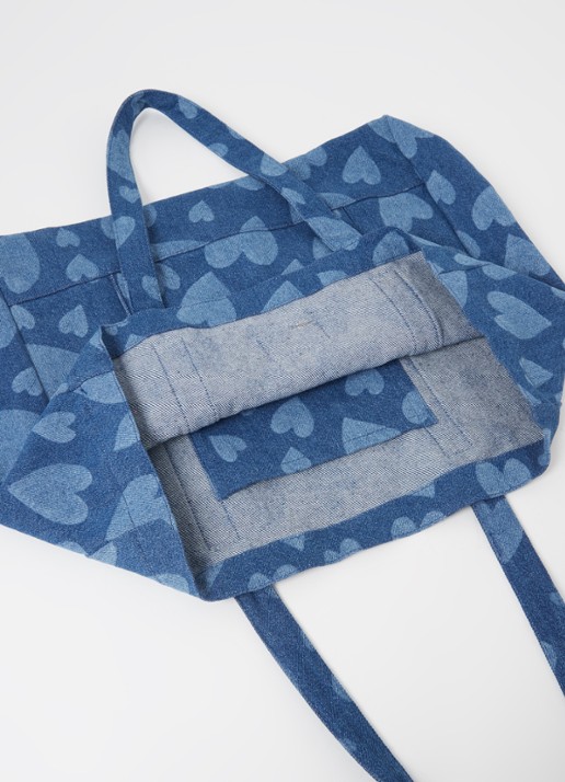 Wouf Cuore shopper van  katoen  - detail 3 indigo