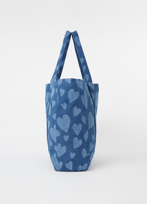 Wouf Cuore shopper van  katoen  - detail 4 indigo