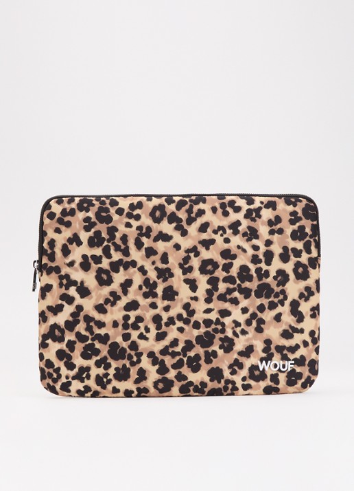 Wouf Feline laptophoes 14 inch met panterprint