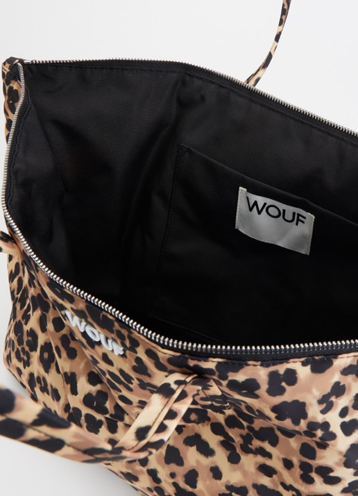 Wouf Feline shopper met panterprint - detail 2 camel