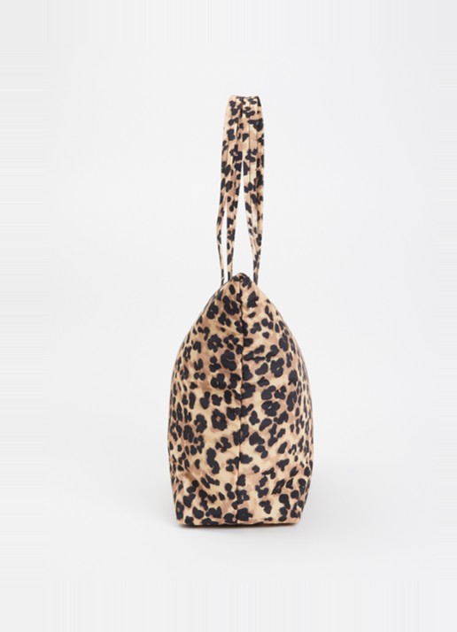 Wouf Feline shopper met panterprint - detail 3 camel
