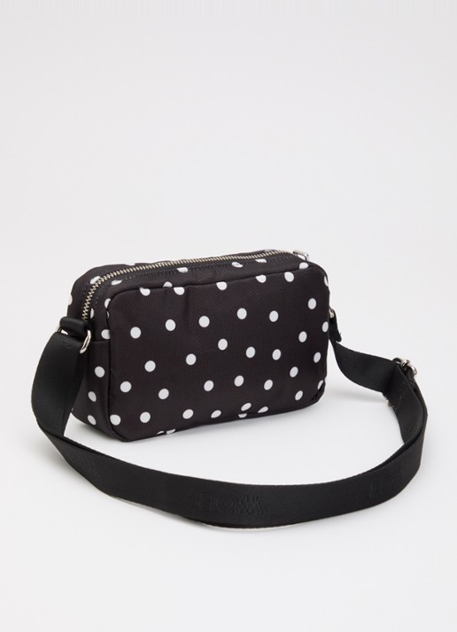 Wouf Grace Mini crossbodytas met stippenprint - achterkant 2 zwart