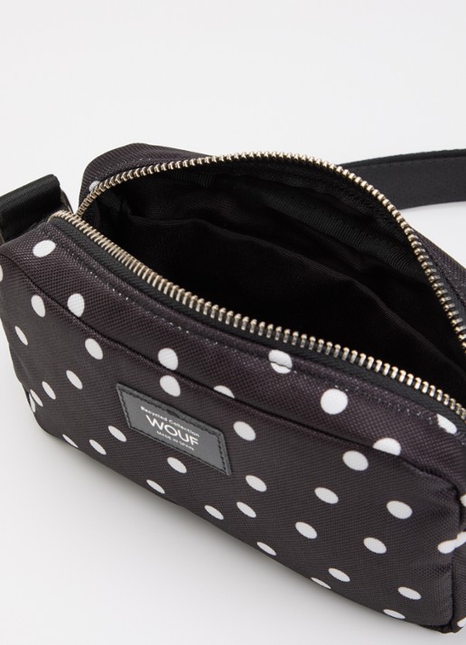 Wouf Grace Mini crossbodytas met stippenprint - detail 3 zwart