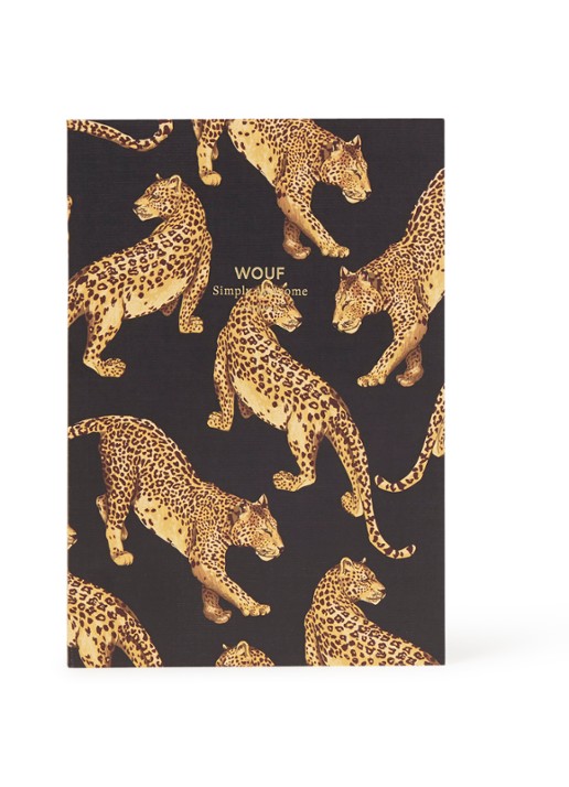 Wouf Leopard A5 gelineerd noititieboek - voorkant 2 zwart