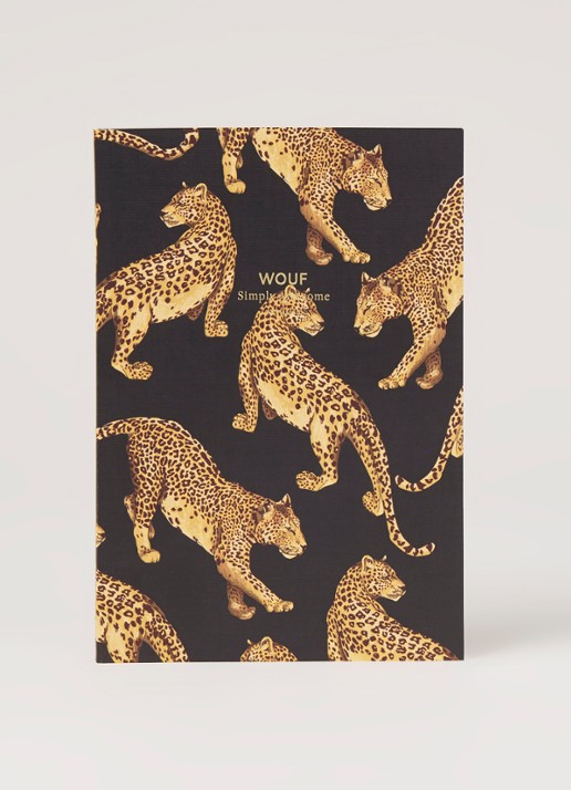 Wouf Leopard A5 gelineerd noititieboek - voorkant 3 zwart