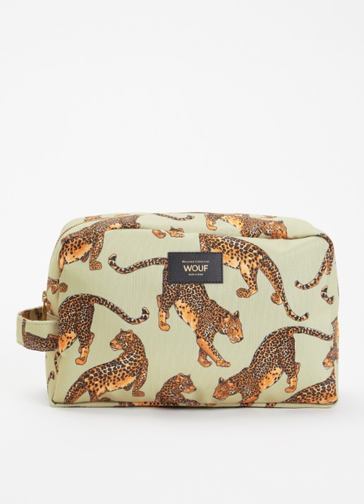 Wouf Leopard Large toilettas met print