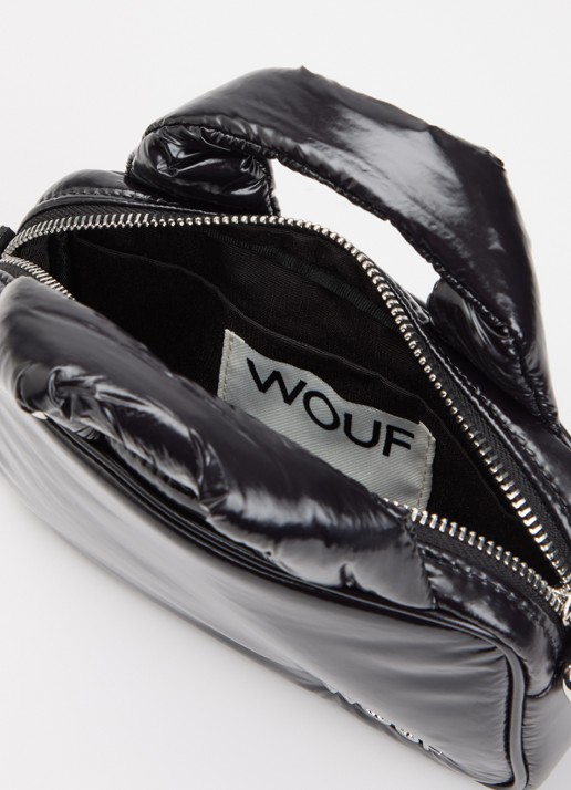Wouf Night Mini handtas met logo en afneembare schouderriem - detail 2 zwart