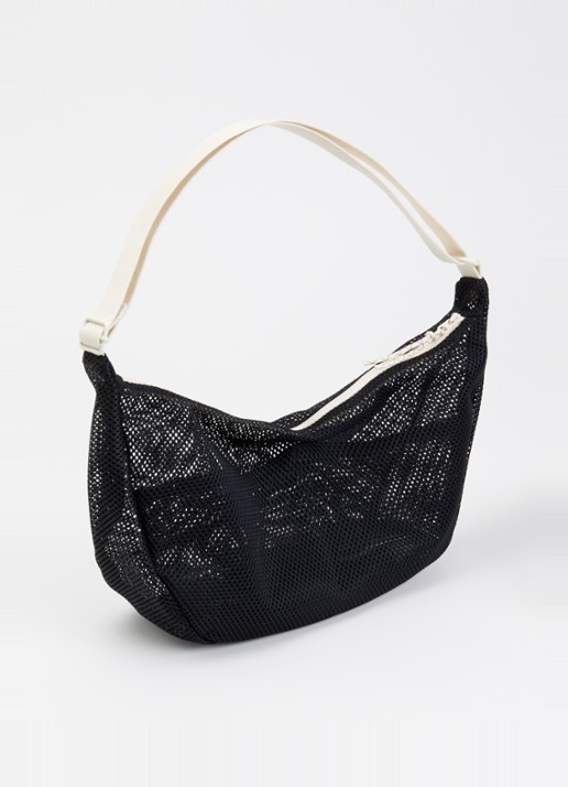 Wouf Onyx Large crossbodytas van mesh met logo - achterkant antraciet