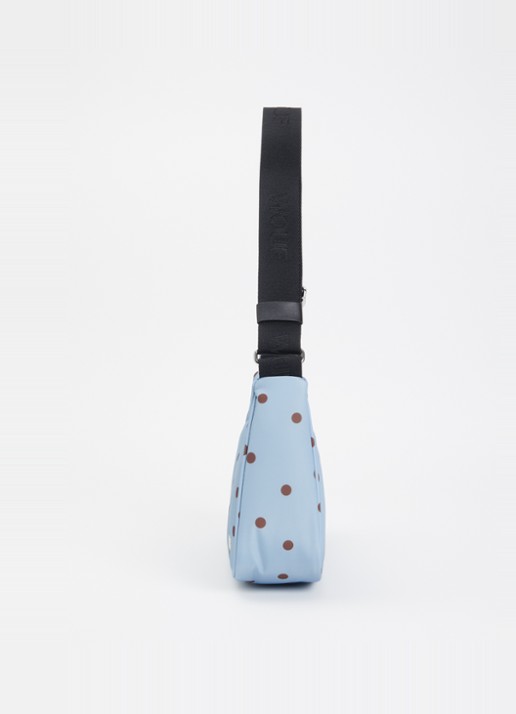 Wouf Polka crossbodytas met stippenprint - detail 4 lichtblauw