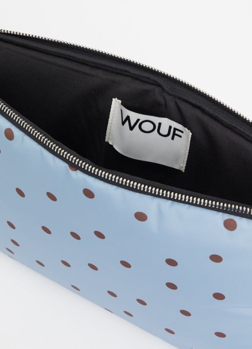 Wouf Polka laptophoes 13 en 14 inch  - detail blauw