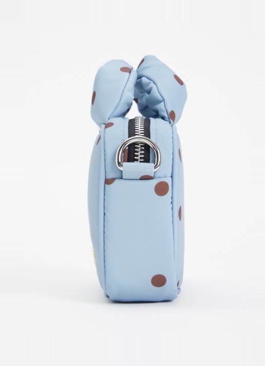 Wouf Polka mini handtas met afneembare schouderriem  - detail 4 blauwgrijs
