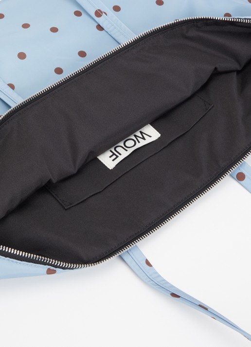 Wouf Polka shopper met stippenprint - detail 2 blauw