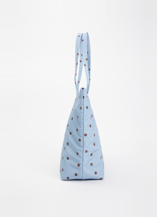 Wouf Polka shopper met stippenprint - detail 3 blauw
