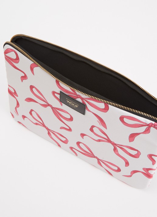 Wouf Rita laptophoes 13 en 14 inch - voorkant 2 roze