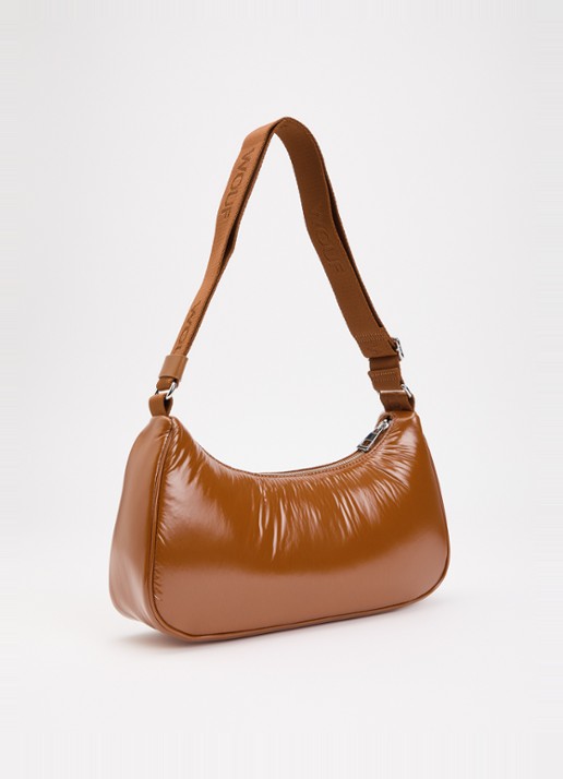 Wouf Sienna crossbodytas met logo - achterkant camel