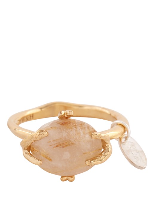 Wouters & Hendrix Ring met rutiel kwarts - voorkant 3 goud