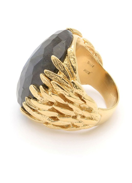Wouters & Hendrix Ring van zilver met labradoriet - detail 3 goud