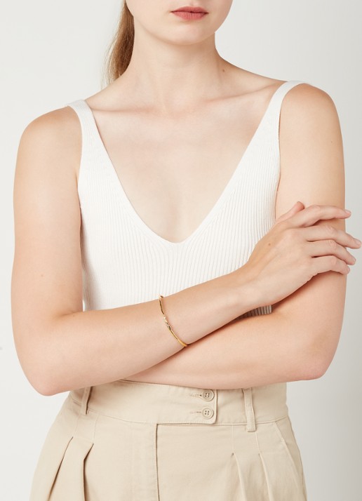 Wouters & Hendrix  shaped bangle verguld - voorkant 2 goud