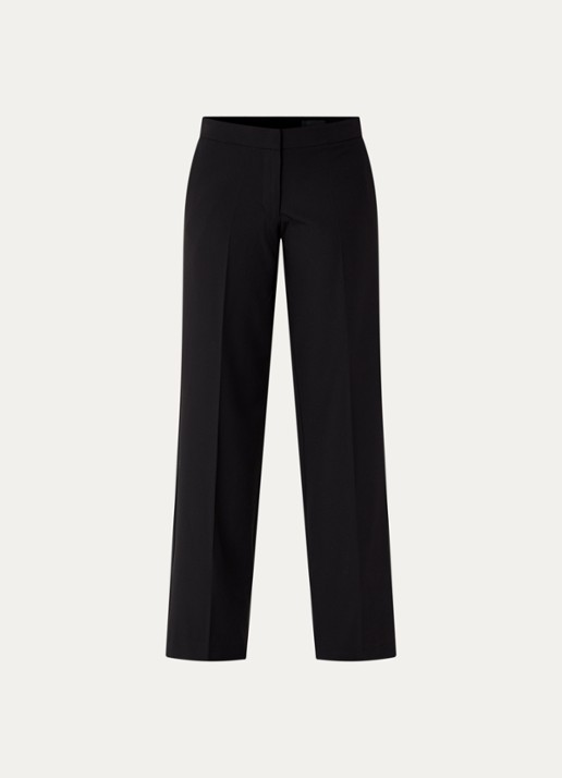 WRSTBHVR Elika low waist wide fit broek met steekzakken - voorkant 2 zwart
