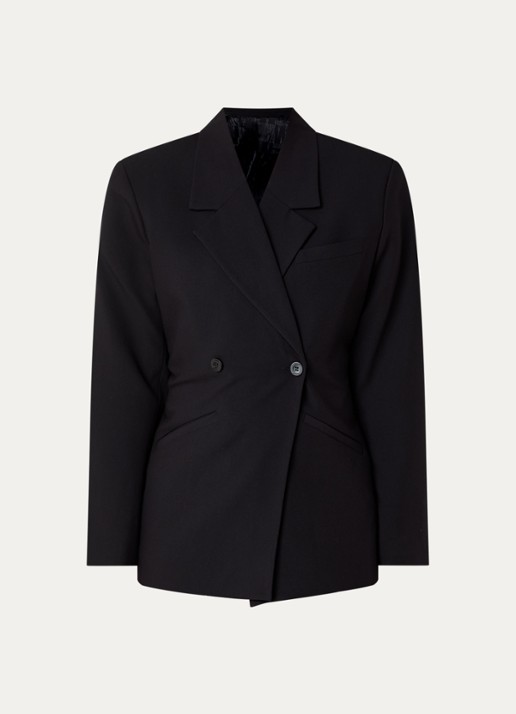 WRSTBHVR Estelle blazer met paspelzakken - voorkant 2 zwart