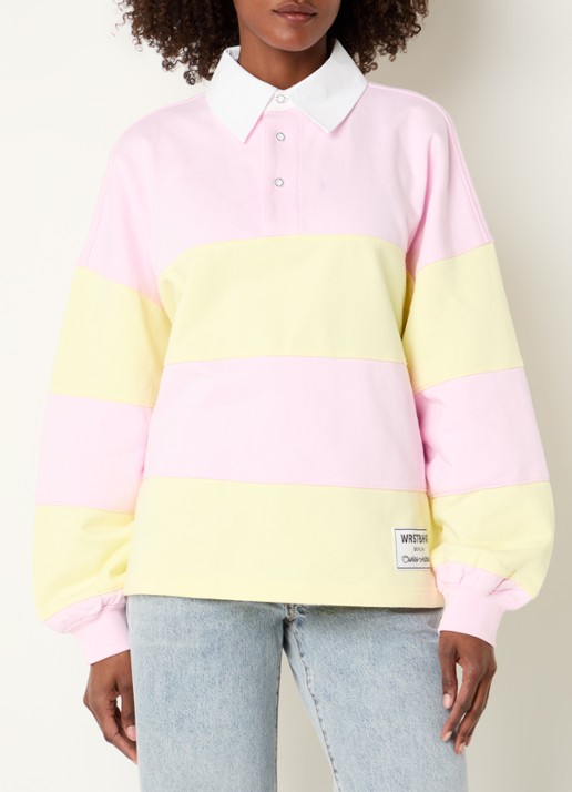 WRSTBHVR Geri sweater met streepprint en polokraag