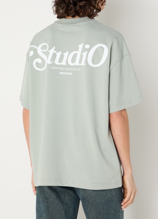 WRSTBHVR Reen T-shirt met logo- en backprint