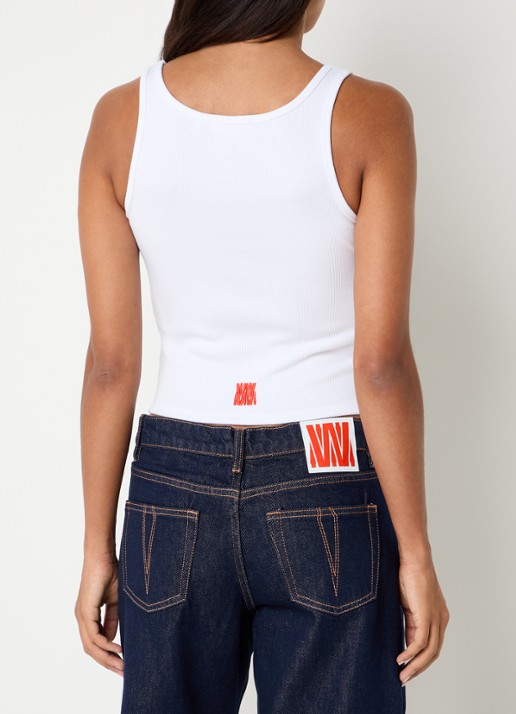 WRSTBHVR Tilla tank top met boothals - achterkant 3 wit