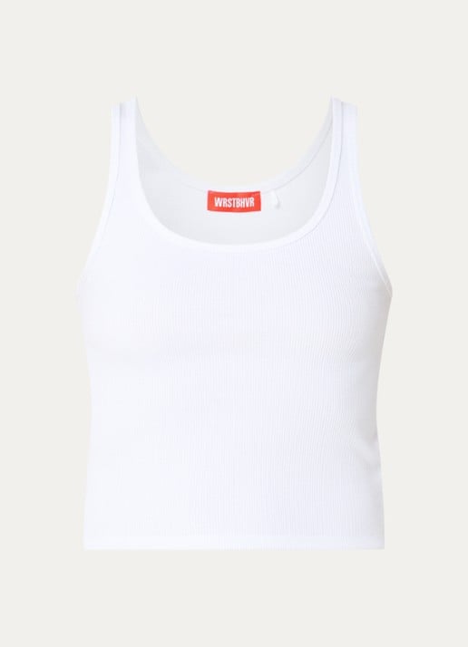WRSTBHVR Tilla tank top met boothals - voorkant wit
