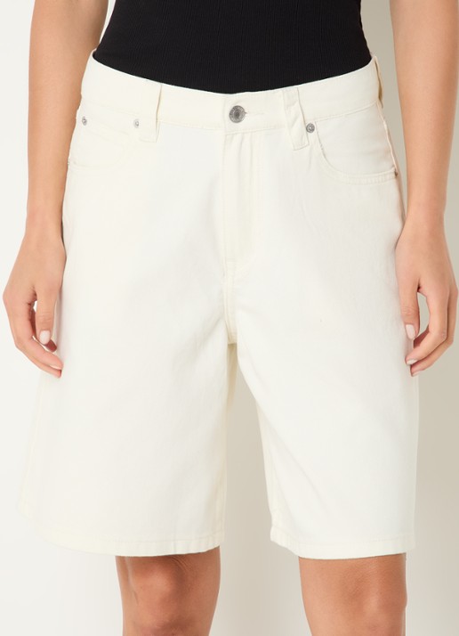 WRSTBHVR Yumi high waist wide leg korte broek van denim