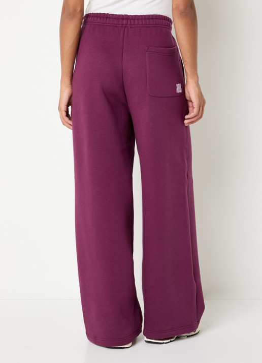 WRSTBHVR Zayn high waist wide fit joggingsbroek met logo - achterkant aubergine