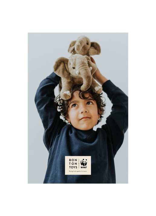 WWF WWF Afrikaanse Olifant knuffel 18 cm - detail 4 grijs