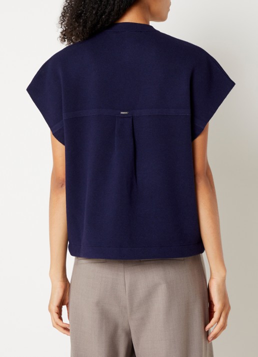 Xandres Aglae gilet met steekzakken - achterkant donkerblauw