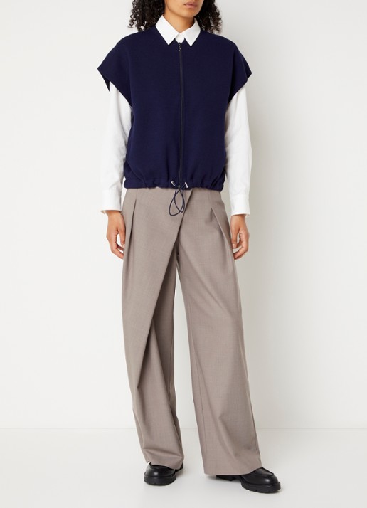 Xandres Aglae gilet met steekzakken - voorkant 4 donkerblauw