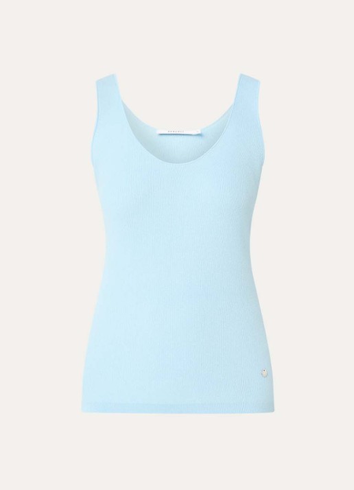 Xandres Arina ribgebreide tanktop - voorkant 2 lichtblauw