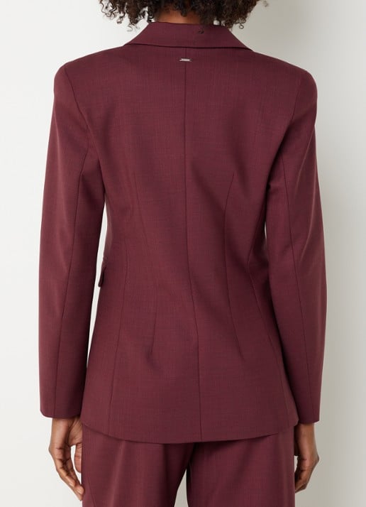Xandres Blissia blazer in wolblend met klepzakken - achterkant aubergine