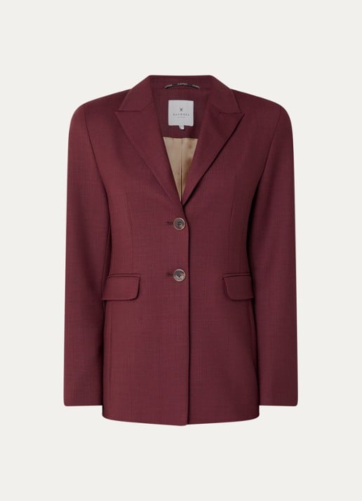 Xandres Blissia blazer in wolblend met klepzakken - voorkant 3 aubergine